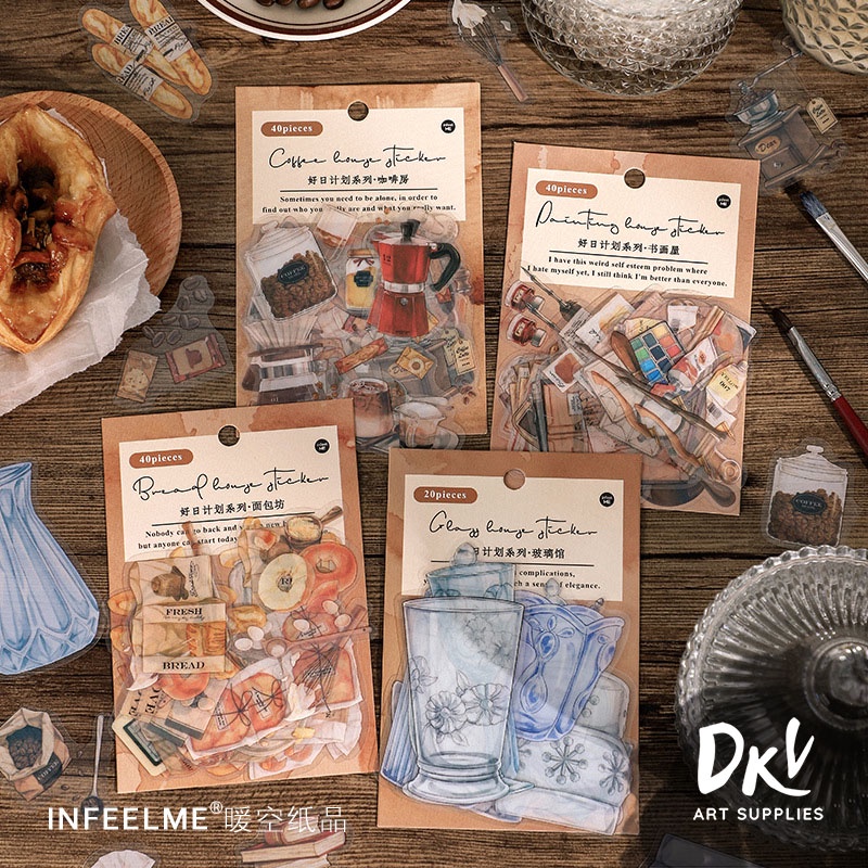 

Stiker transparan diecut / transparent sticker artist coffee pastry HP jurnal BUJO [I]