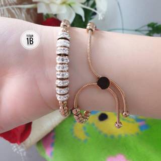  Gelang  Serut  Rose Gold Titanium  gelang  cewek gelang  wanita 