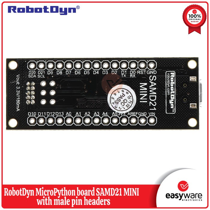 RobotDyn MicroPython Board SAMD21 MINI With Male Pin Headers