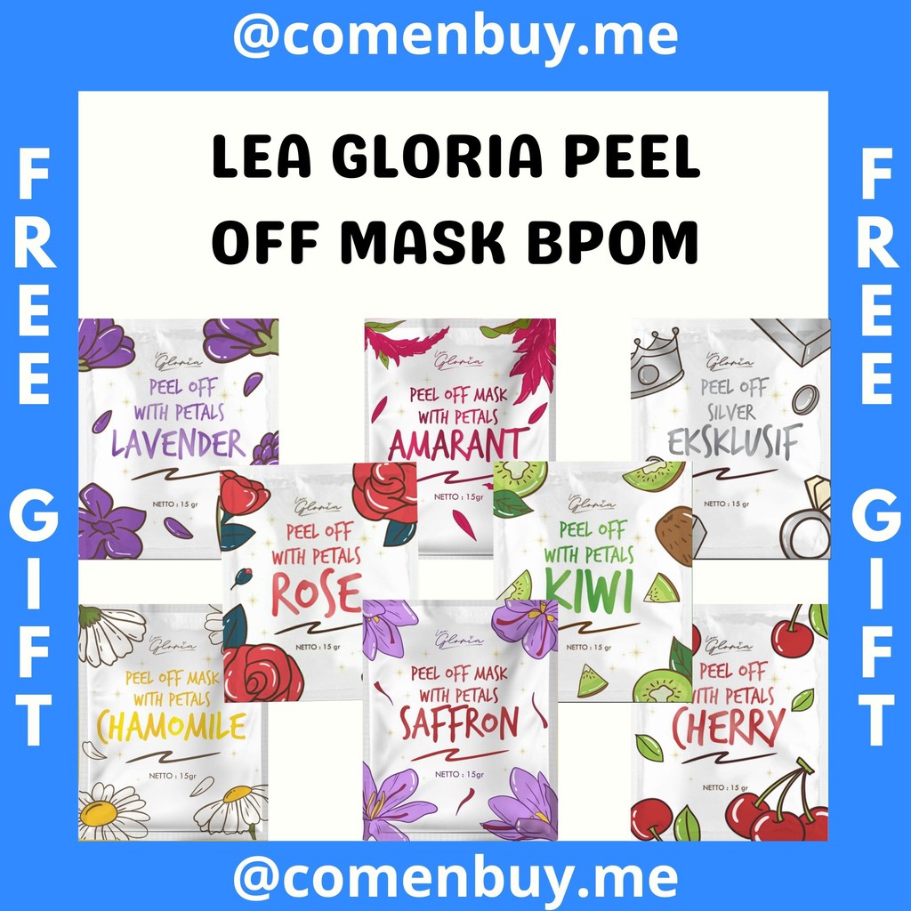 COD LEA GLORIA PEEL OFF MASK / MASKER PELL OFF PETAL BPOM/ ROSE KIWI LAVENDER AMARANT SILVER CHERRY 