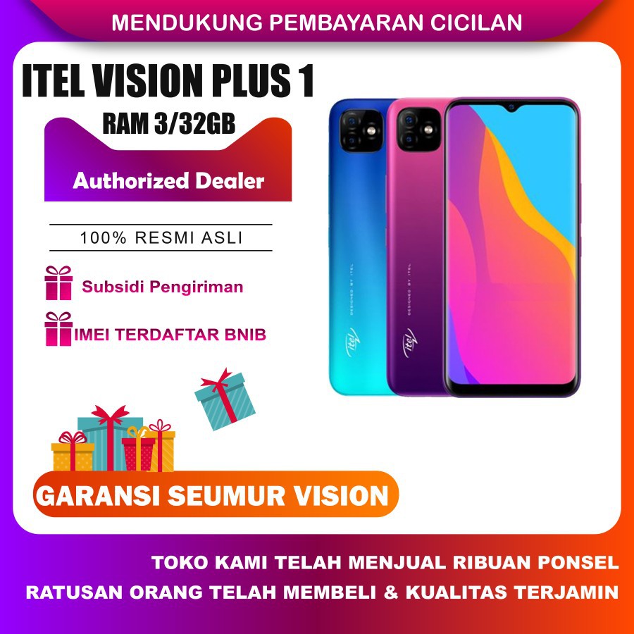 HP ITEL VISION 1 PLUS RAM 3/32GB GARANSI RESMI INDONESIA TERMURAH