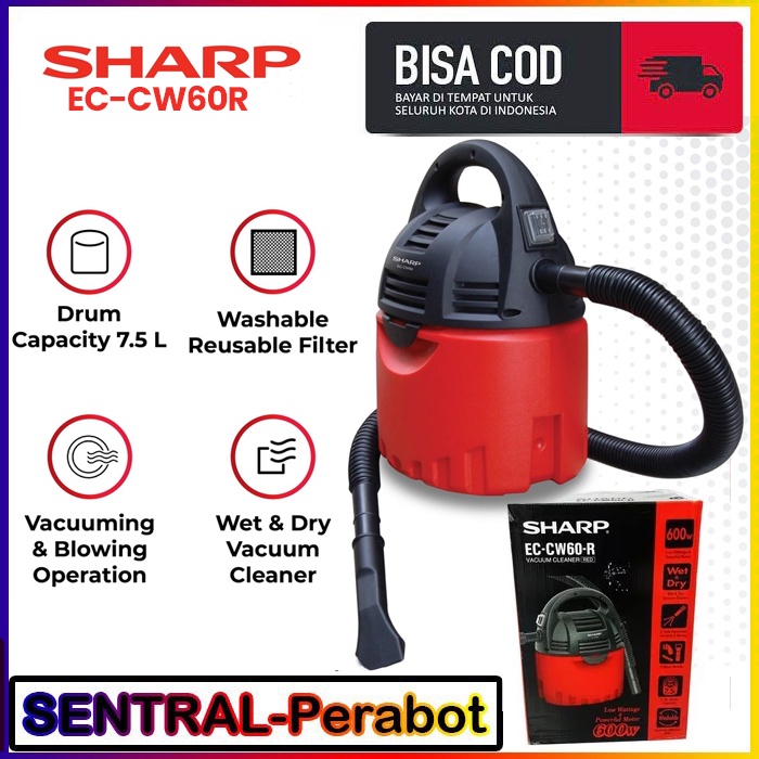SHARP VACUM CLEANER EC-CW60R UNTUK BASAH & KERING - MURAH BERGARANSI