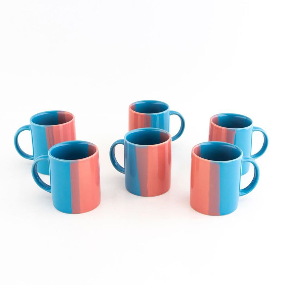 Mug Keramik Tricolor / Homeco (set 6 pcs)