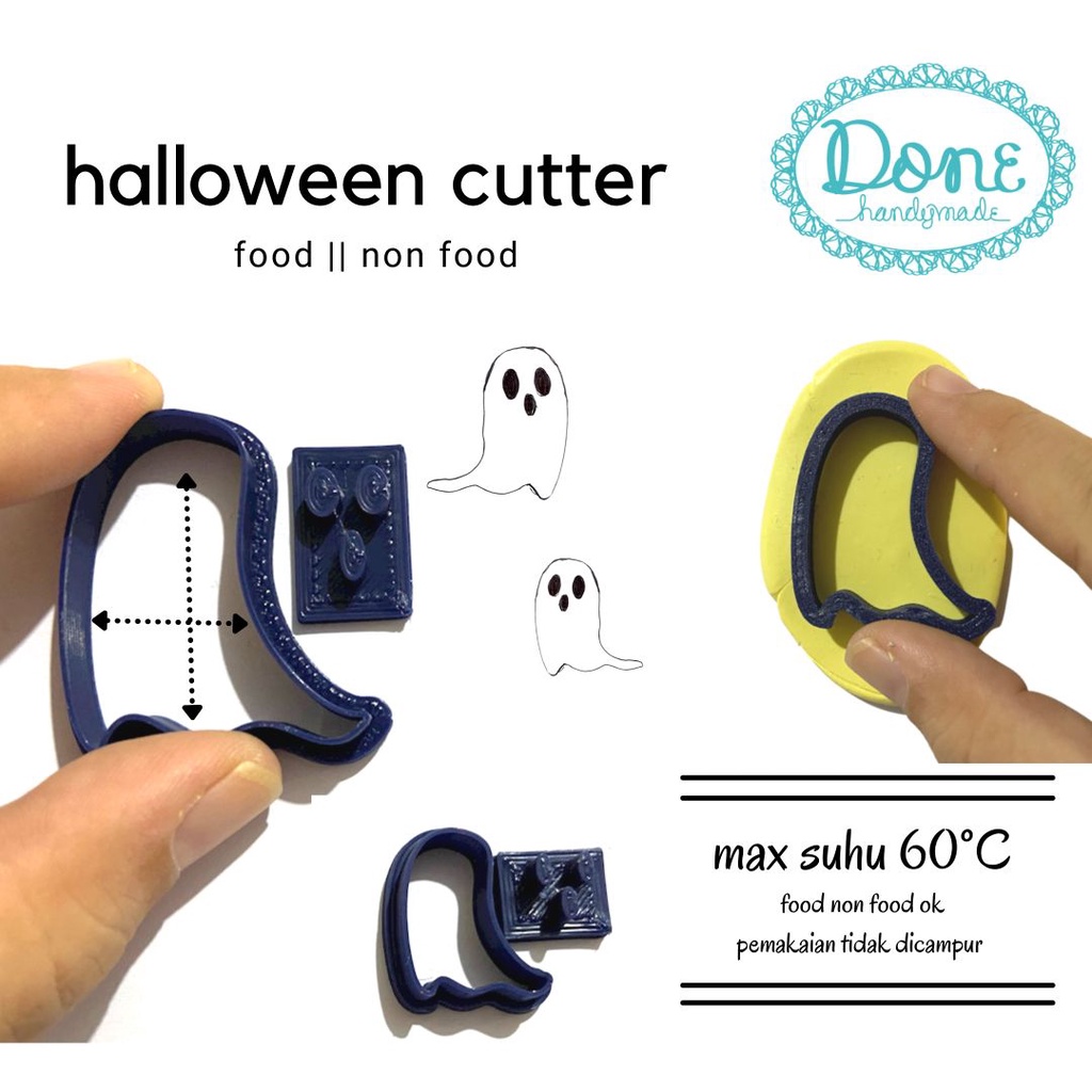 Ghost cutter clay cutter cookie cutter fondant clay tool halloween cetakan fondant done handymade