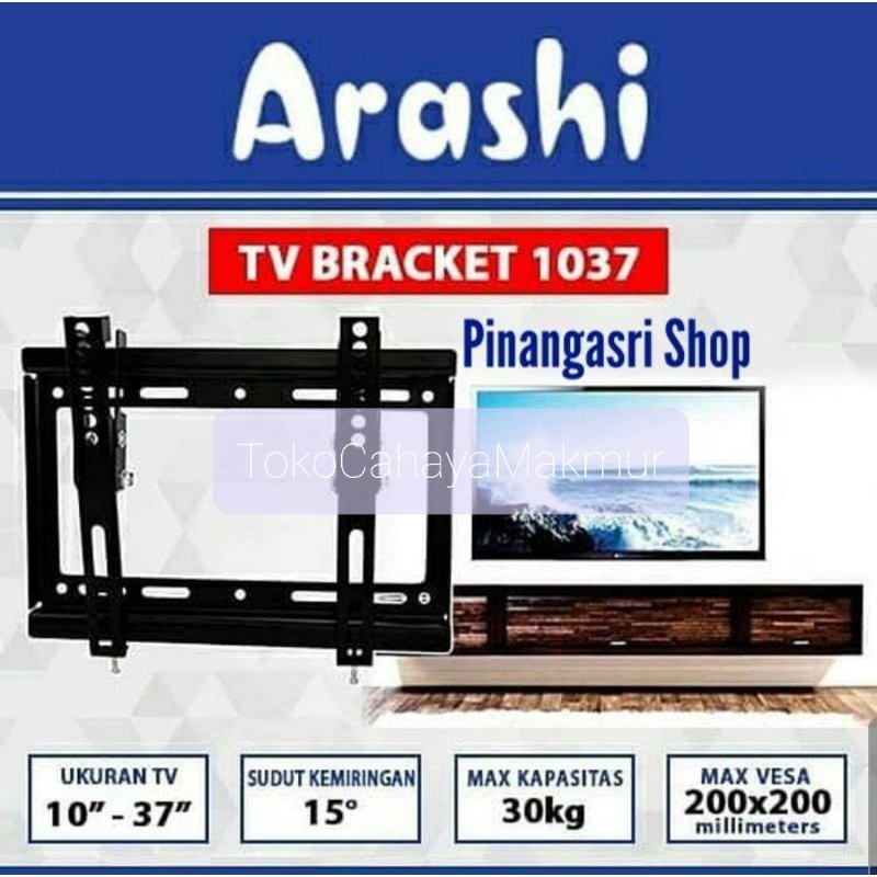 Arashi Braket/Breket/Bracket TV/LCD/LED 14 19 22 24 32 37 Inch 10&quot;-37&quot;