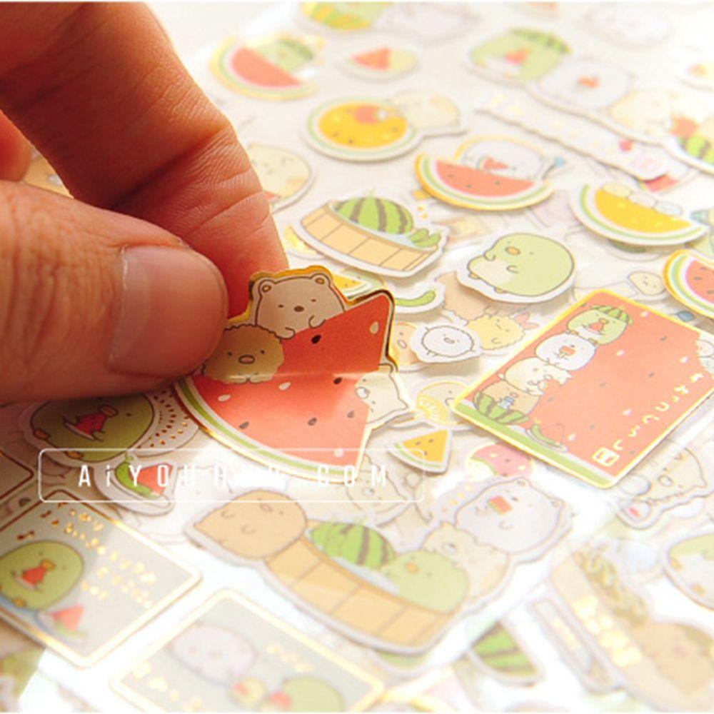 Agustinina Kawaii Stiker Kartun PVC Scrapbooking Daily Planner Perlengkapan Siswa Planner Stiker