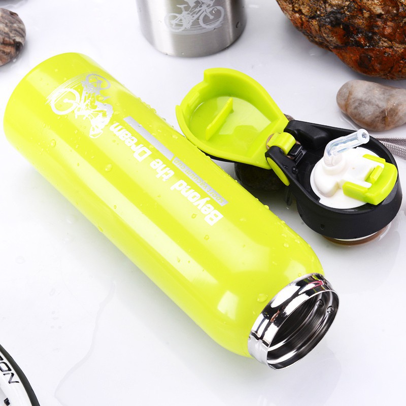 BTD Botol Minum Sepeda Thermos Bicycle Kettle Drink Bottle Stainless Steel 500ml A1A096 Black Grab