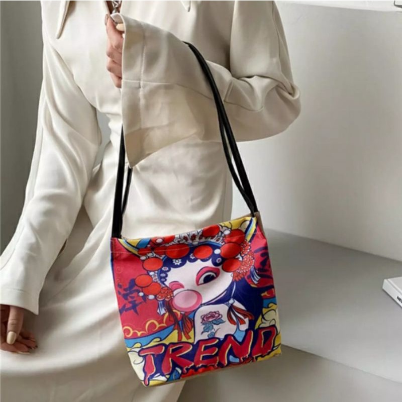 dem_sare / DS1165 TRENDBY TAS WANITA TOTE BAG MOTIF PRINT TERBARU TOTEBAG WANITA