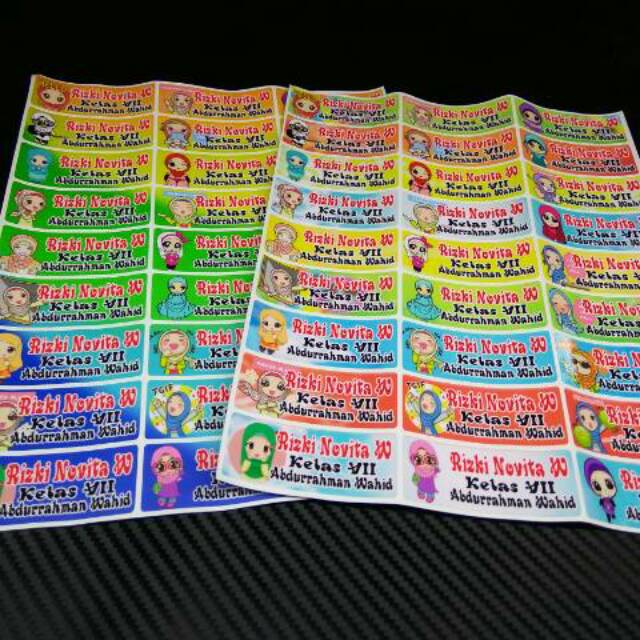  Stiker  label nama  karakter HIJABER Shopee  Indonesia