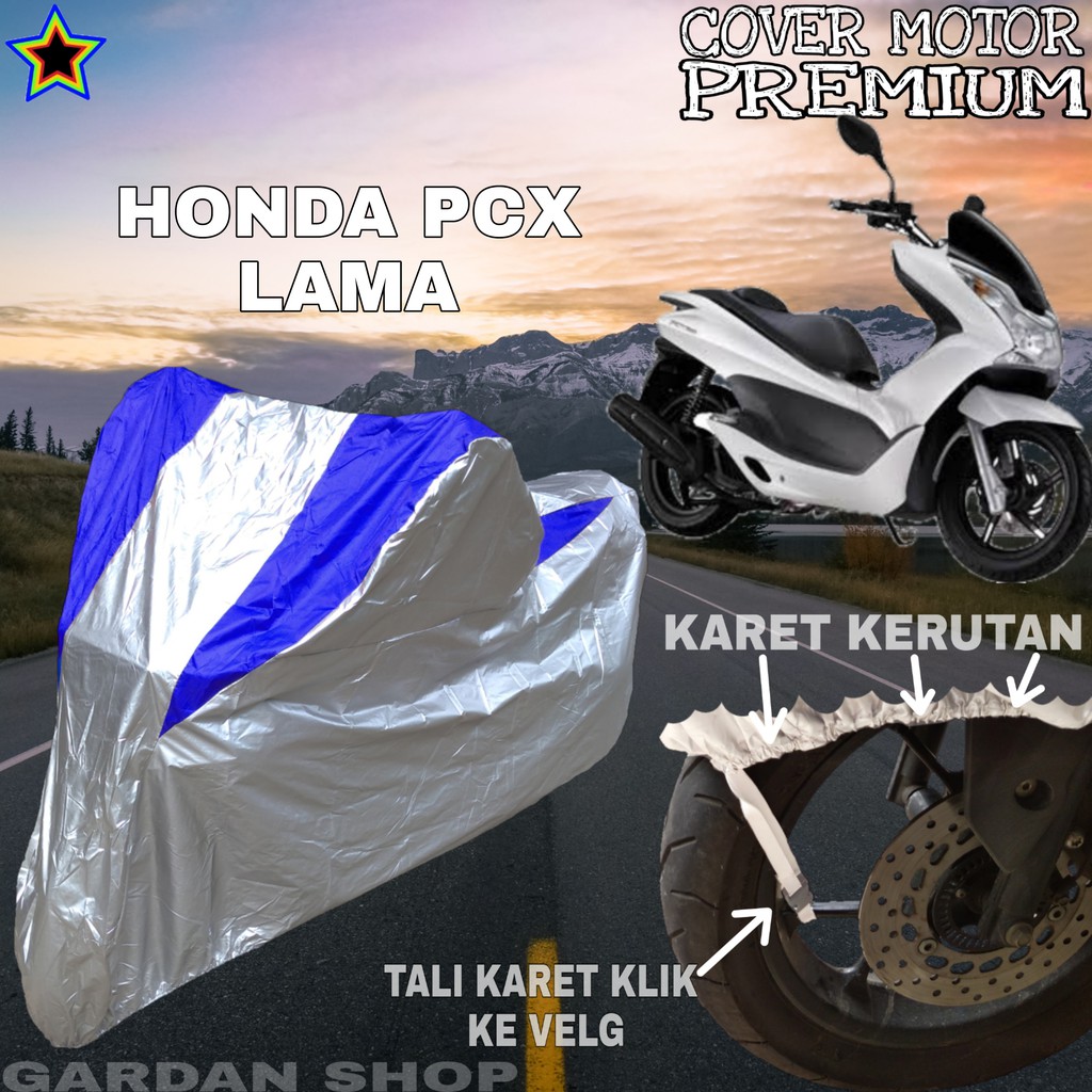 Sarung Motor HONDA PCX LAMA Silver BIRU Body Cover Honda PREMIUM