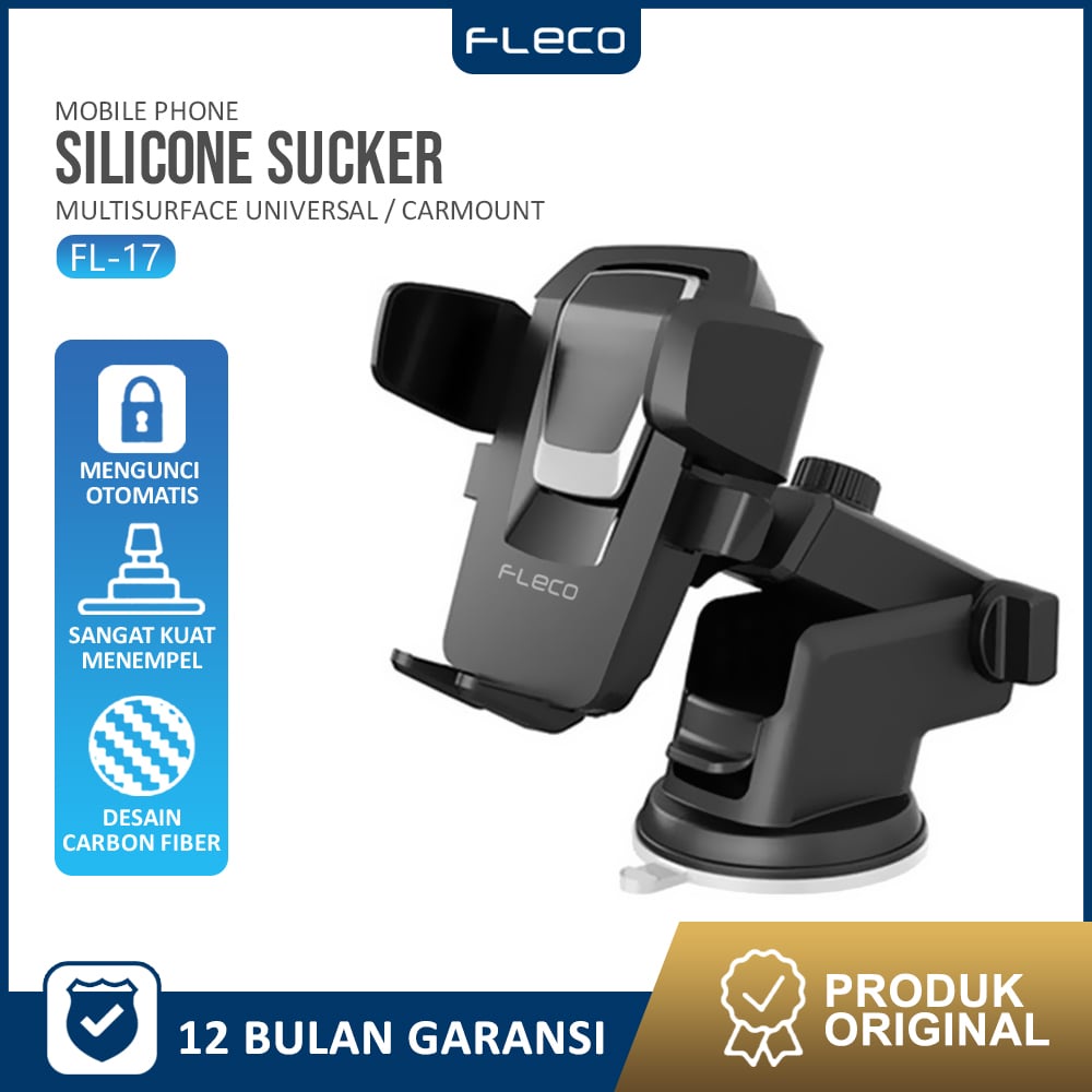 Holder mobil FL-17  Phone car holder dashboard 360 degree rotation FLECO - Garansi 1 Tahun