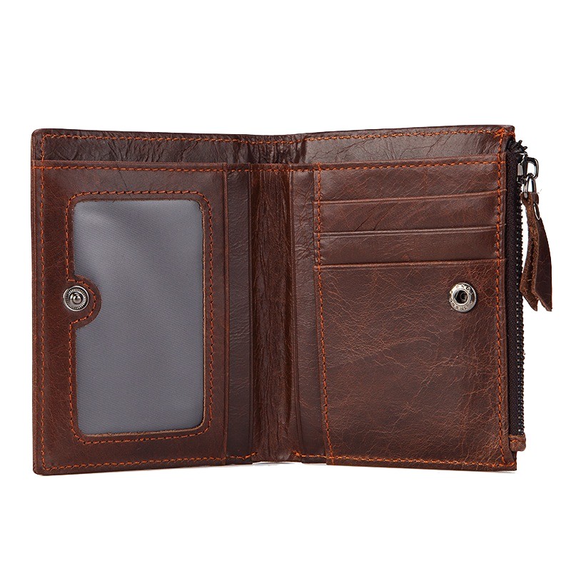 KULIT ASLI 100% DOMPET 6046 UANG PRIA RESLETING TEBAL WALLET PURSE