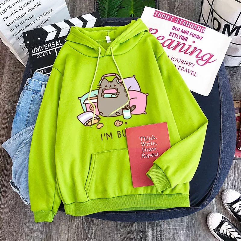 Sweater Hoodie Jumper Im Busy Kartun Kucing Hoodie Oversize Wanita Korean Style Bahan Tebal Hoodie Cewek Kekinian Korea Oversize Sweater Wanita Jumbo Xxl Tebal Import Hoodie Wanita Polos Tebal Ori Premium Hoodie Zipper Polos Resleting Sleting Oversize Xxl