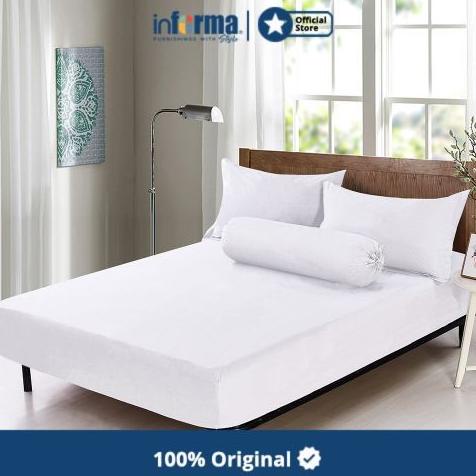 SPREI FITTED SHEET WHITE 180X200+35CM Termurah
