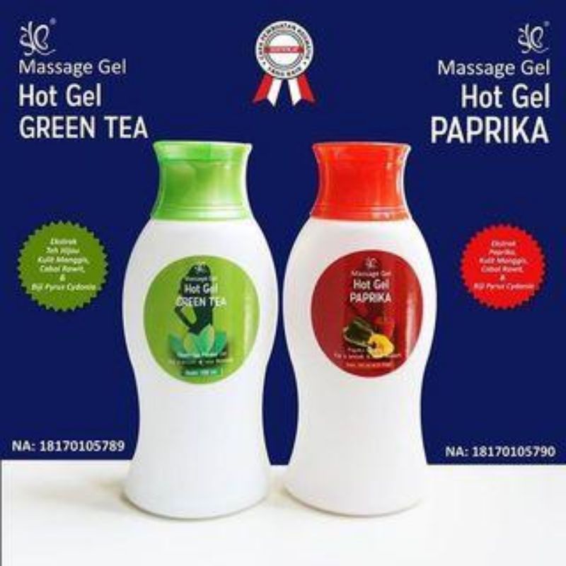 MASSAGE GEL HOT GEL PAPRIKA GREEN TEA BY SYB BPOM - GEL PENGECIL PERUT DAN TUBUH