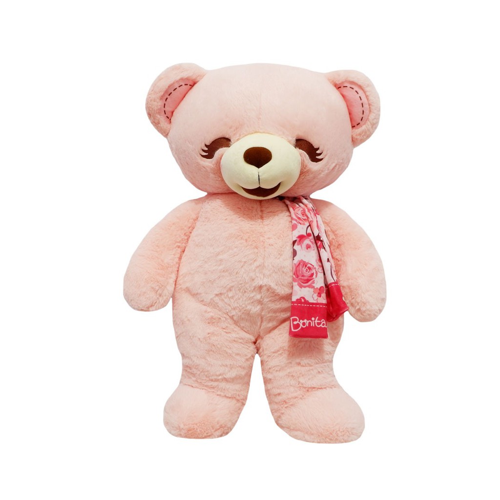 Boneka beruang jumbo pink Teddy Bear Istana Boneka STD Bonita with Syal