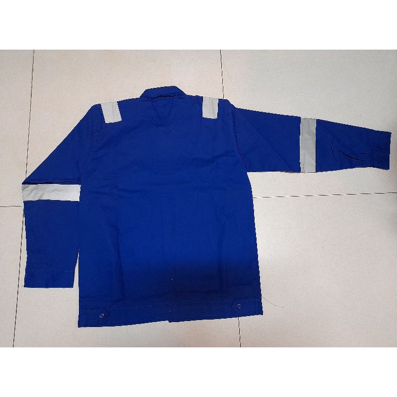 BAJU SERAGAM KERJA PROYEK BAJU DRILL BIRU BCA / Baju safety drill biru BCA