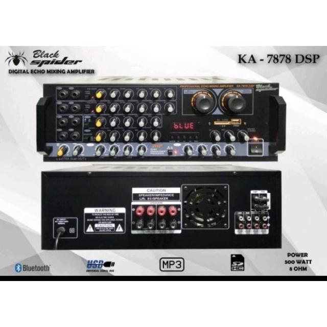 power amplifier karaoke Black Spider KA7878 KA 7878 dsp