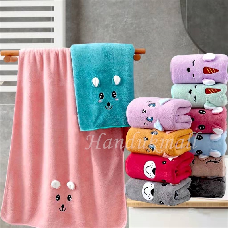 Handuk Bayi Bulu Microfiber Lembut Berdaya Serap Tinggi Murah Motif Telinga