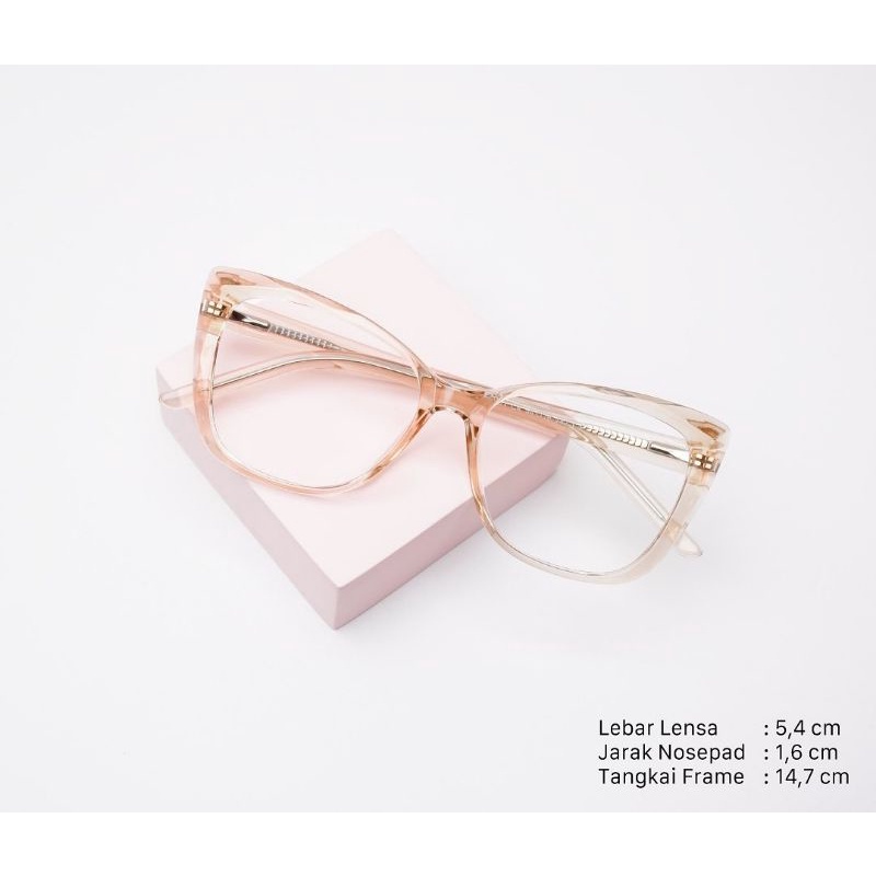 Frame Kacamata Wanita Cat Eye 2001 FREE LENSA BLUERAY | PHOTOCHROMIC | MINUS free BOX LAP