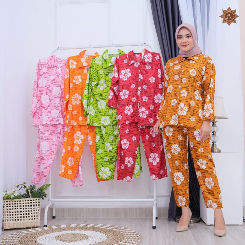 SETELAN CELANA/ SETELAN DASTER KEMEJA/ BABYDOL SETELAN CELANA/ ONE SET MOTIF KEKINIAN/SETELAN WANITA-6