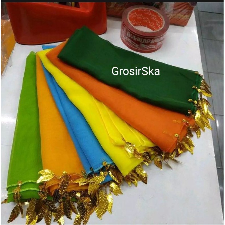 Selendang Gombyok Anak Grosiran 10 Pcs - Sampur Sifon Anak