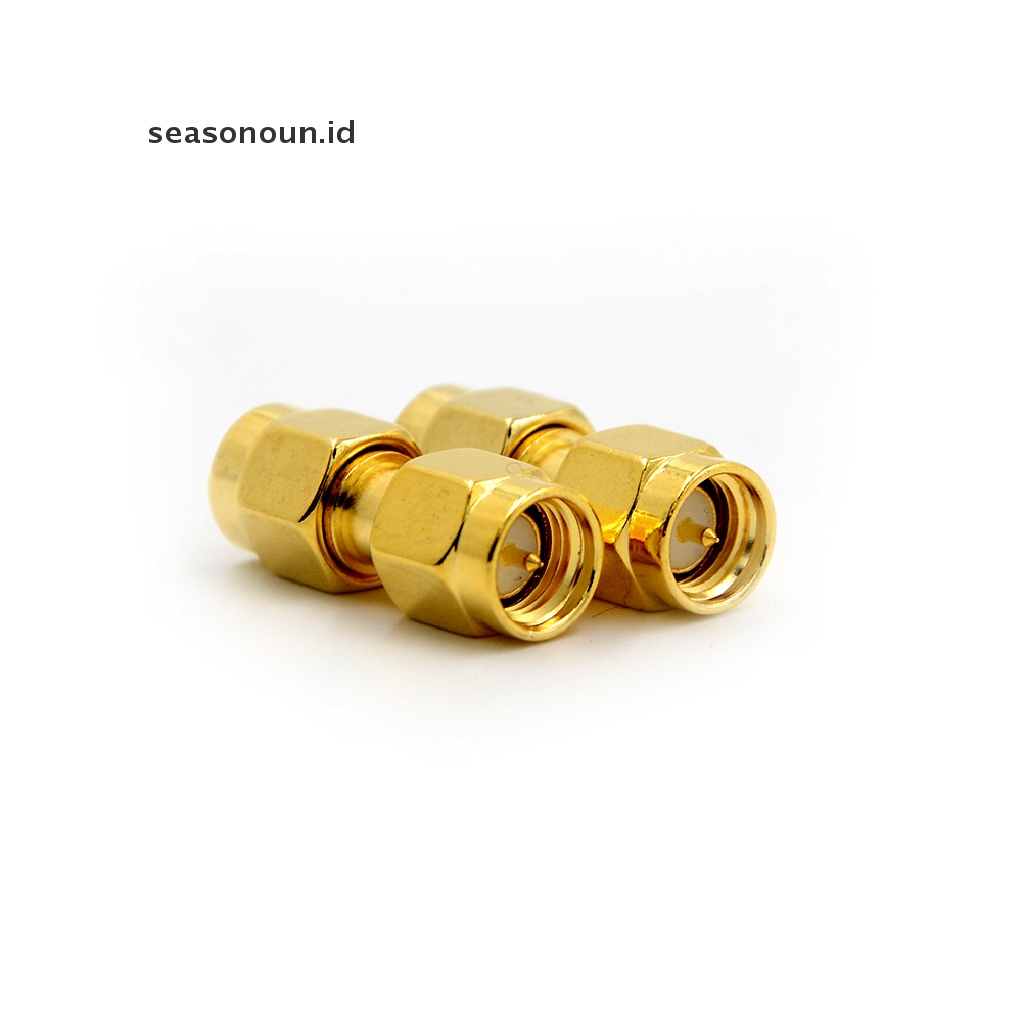 【seasonoun】 2Pcs SMA Male to SMA Male Plug in series RF Coaxial Adapter Connector .