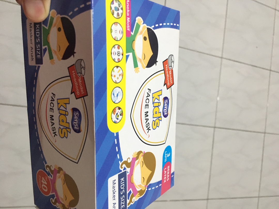 Masker Sensi anak 3ply 3 ply Headloop isi 40pcs sensi kids ...