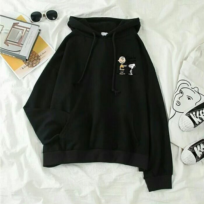 RCL - JAKET SWEATER CHARLIE BROWN CARTOON SWEATER HODIE TOPI WANITA