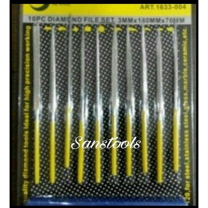 

Daisydooo | Kikir Diamond Set Prohex 3Mm X 140Mm File Intan Permata 10Pcs Germany