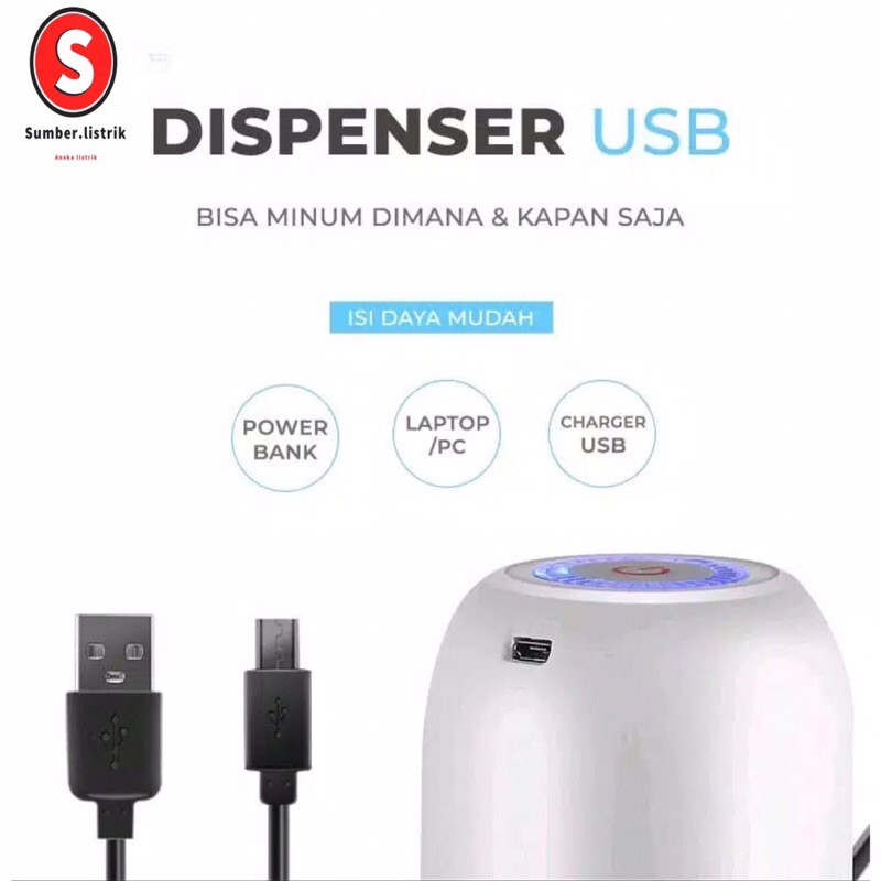 Pompa Galon Elektrik Recharge Dispenser Air Galon Charge DISPENSER USB