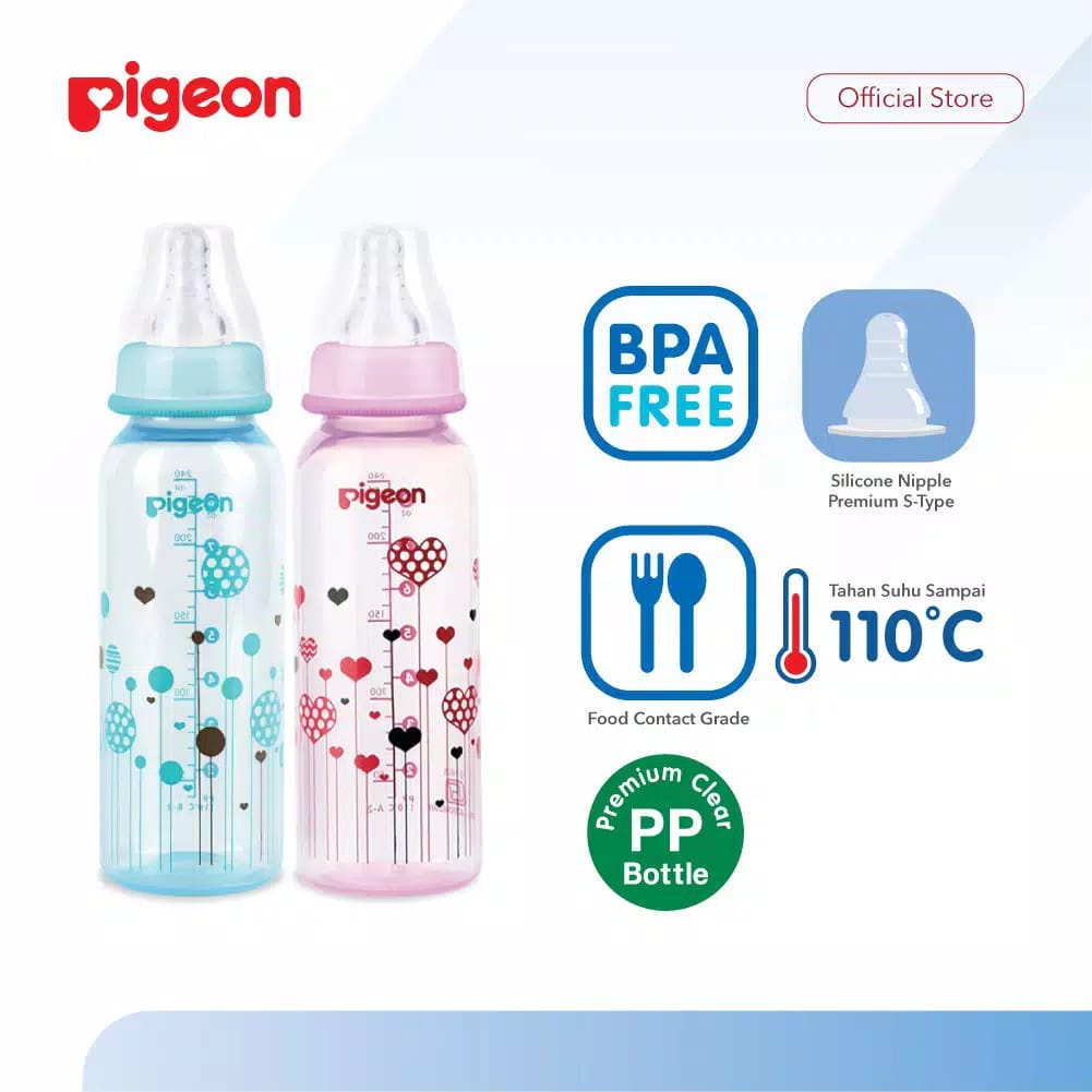 PIGEON PP CLEAR 240ML / BOTOL SUSU BAYI/ BOTOL SUSU