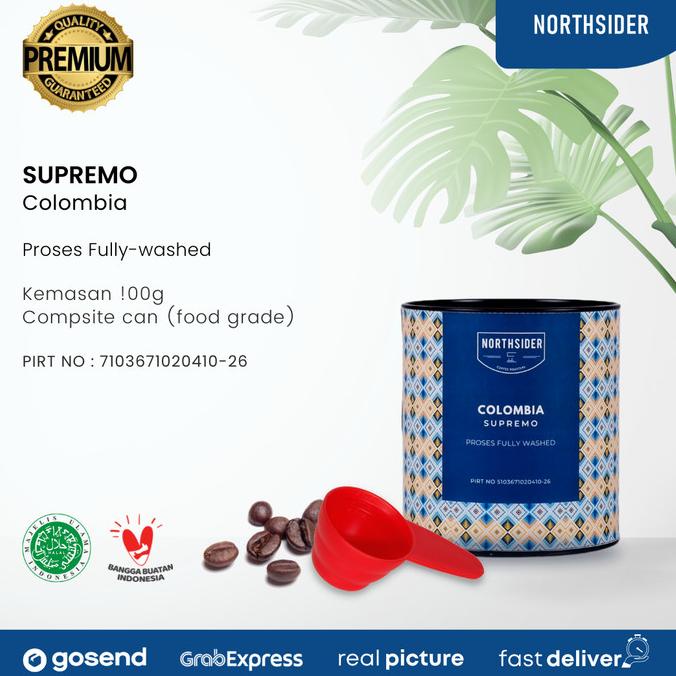 

[ COD ] BIJI KOPI ARABIKA COLOMBIA SUPREMO WASHED -100GR NORTHSIDER COFFE CUCI GUDANG Kode 1204