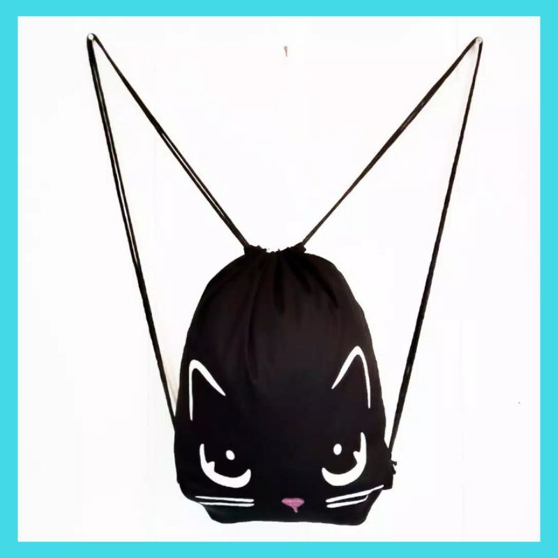 STRING BAG TAS RANSEL SERUT SABLON | kucing KIYO (limited) drill halus