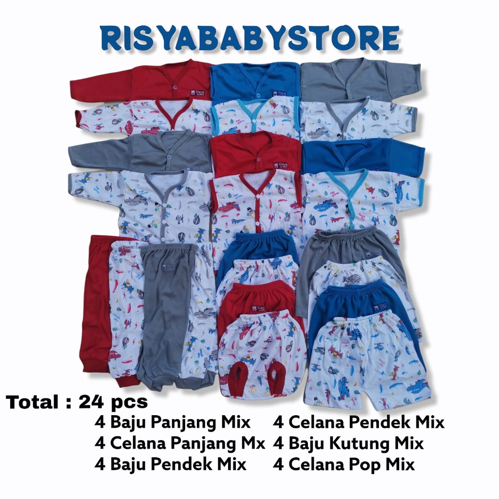 Paket perlengkapan baju bayi baru lahir newborn 1 lusin baju bayi / 24 pcs bayi baru lahir lengkap / keperluan lahiran bayi newborn