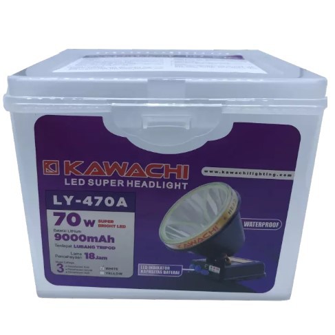 Senter Kepala Kawachi LY-470A WaterProof - Headlamp Putih LY 470 A 70W