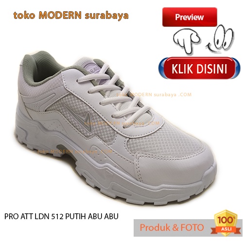 Sepatu wanita olahraga sneakers kets tali PRO ATT LDN 512 PUTH ABU-ABU