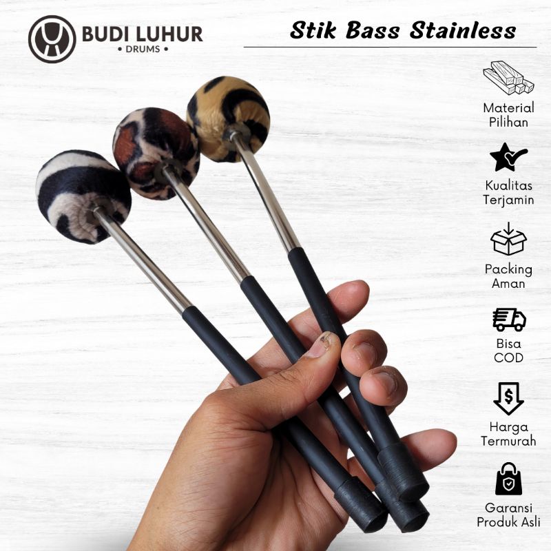 Stik Pemukul Bas Hadroh Stick Bass Habsy Banjari Bahan Steinless Kuat Awet