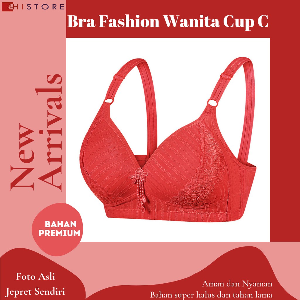 [HI] Bra BH JUMBO CUP C Fashion Wanita Bra wanita Premium  Busa Tipis Tanpa Kawat Sangat Nyaman 2024