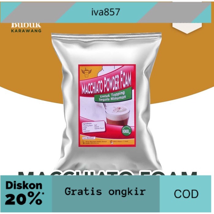 

PROMO Machiato Foam Powder 1Kg Toping Javaland Original GRATIS ONGKIR