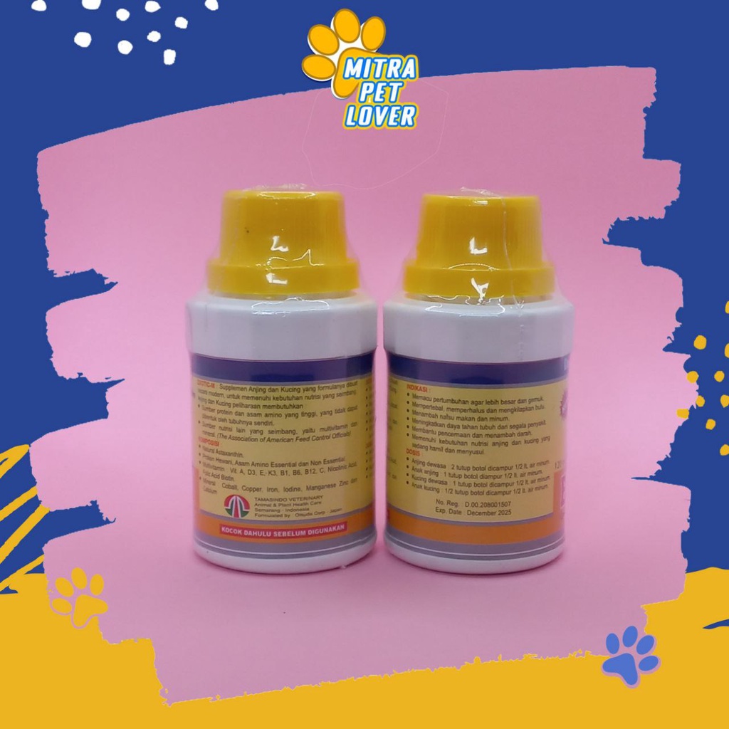 SUPLEMEN PERTUMBUHAN ANJING - EXOTIC M DOG 125 ML ORIGINAL - MULTIVITAMIN LENGKAP PERTUMBUHAN PUPPY DOGGY AMAN GEMUK PET ANIMAL HEALTHCARE AND VETERINARY TAMASINDO OBAT KESEHATAN DAN VITAMIN IMUN NAFSU MAKAN TERNAK HEWAN BINATANG PELIHARAAN MITRAPETLOVER