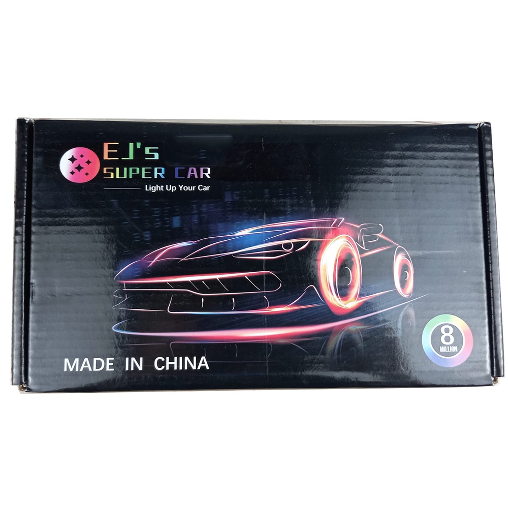 EJ's Lampu LED Strip Mobil RGB Underglow Car Body 90/120 cm 4PCS with Bluetooth App Controller - JIA4 - Black