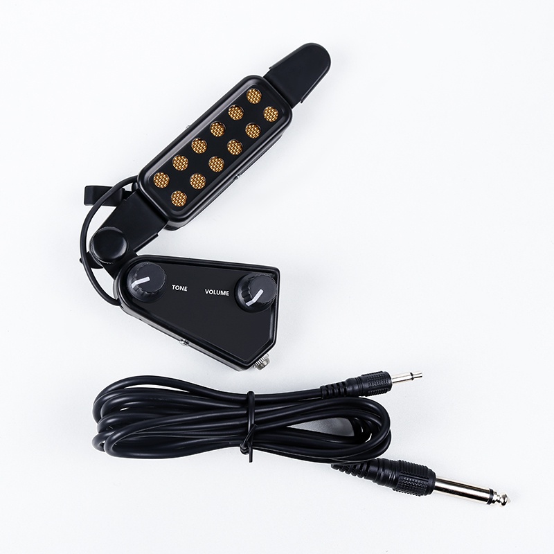P-011 Pickup Transducer Magnetik 12 Lubang Dengan Kabel Audio Kontrol Volume Untuk Gitar Akustik