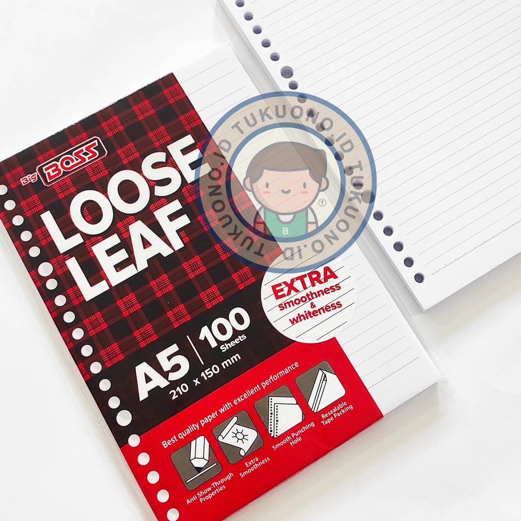 

BIG BOSS Loose Leaf A5 100 Lembar GARIS-GARIS 210x150mm | Isi Kertas Binder