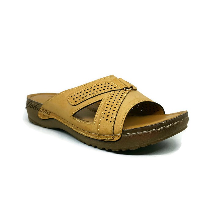 [ Johnson Shoes ] Sendal / Sandal Kulit Wanita BE BOB / BE-BOB YARIS 015 Krem 100% ORIGINAL