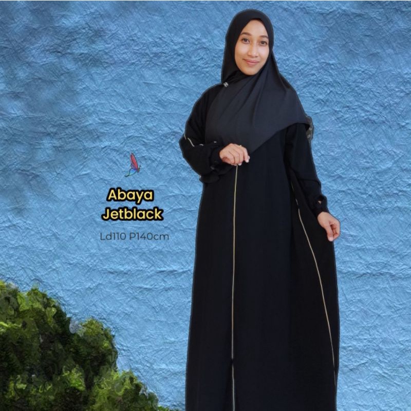 gamis abaya hitam jetblack jumbo