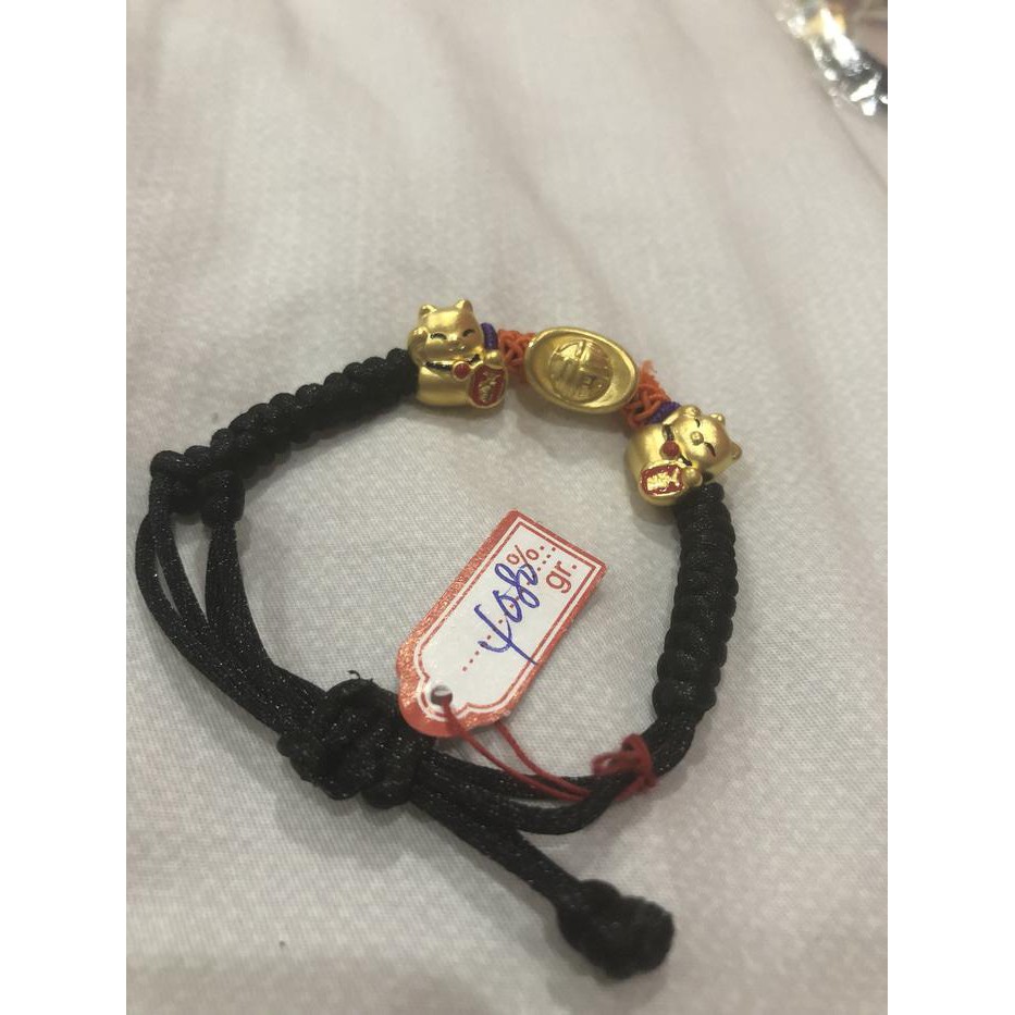 Terlaku Tali Gelang Anak/Dewasa Pixiu Emas 24K - Kucing