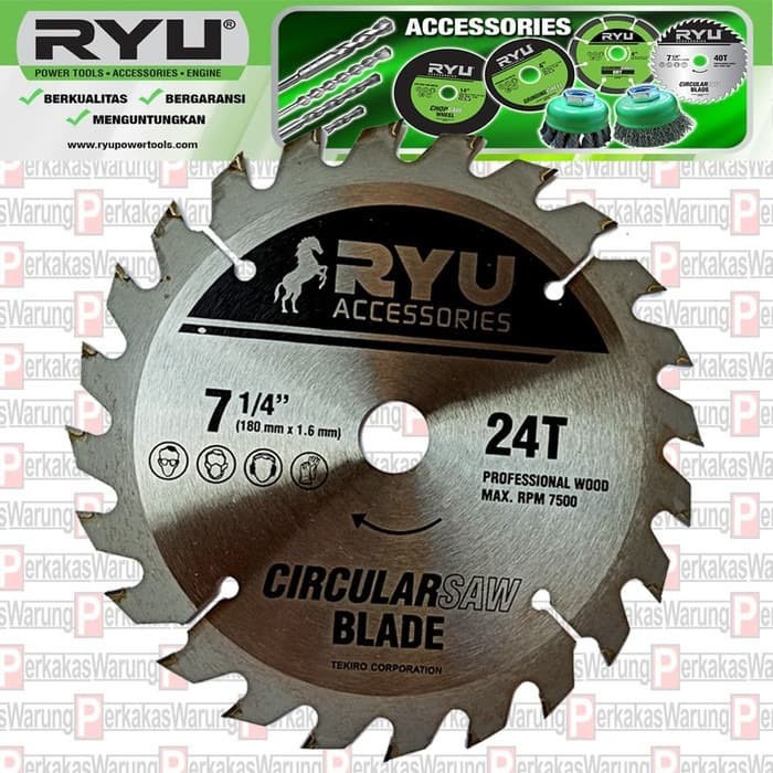 Ryu Mata Potong Kayu / Mata Potong Circular Saw 7 1/4 Inch 24T