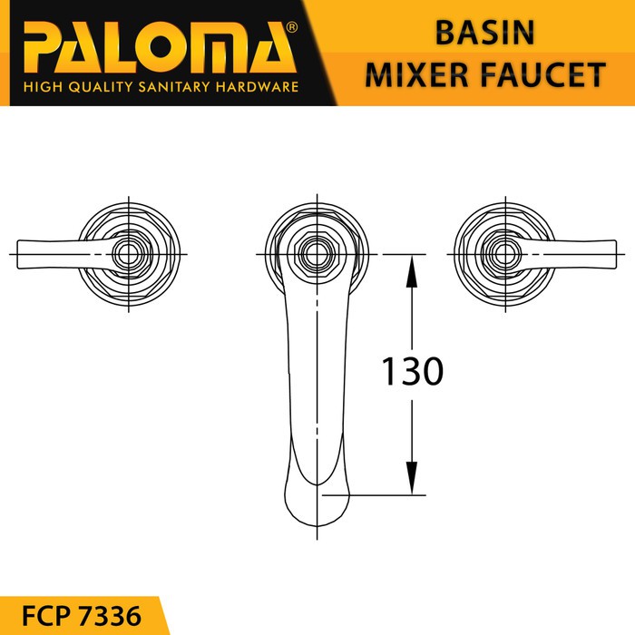 PALOMA FCP 7336 FAUCET KERAN  KRAN AIR PANAS DINGIN MIXER WASTAFEL  GOLD EMAS PVD