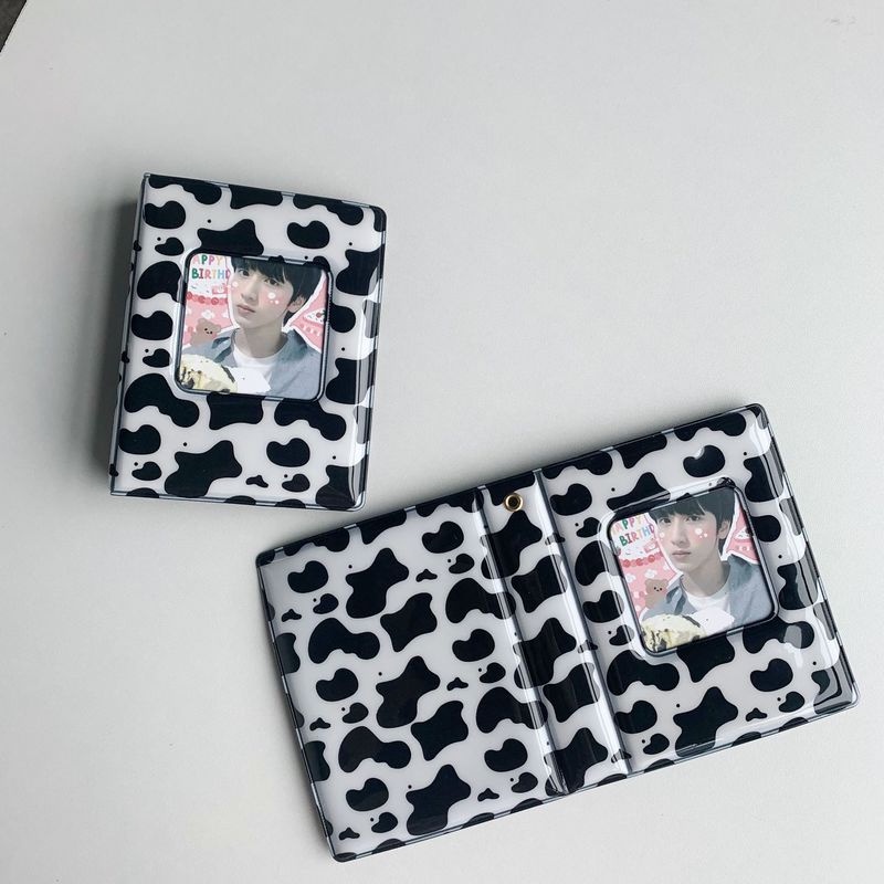 Album Foto Sapi Lucu 3 inci Album Foto Kulit 32 Kantong untuk Bintang KPOP BTS LOMO Kartu Koleksi Photocards Mini Photo Holder